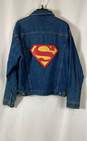 Warner Bros Mens Blue Cotton Superman Long Sleeve Denim Trucker Jacket Size M image number 2