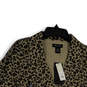 NWT Womens Brown Black Animal Print Long Sleeve Button Front Jacket Size S image number 3