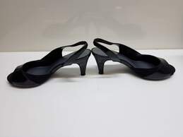Black Patent Karen Scott Sling Back Peep Toe Heels Women's Size 9M alternative image