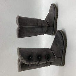 Womens Gray Australia Bailey Button Triplet Suede 1873 Winter Boots Size 6