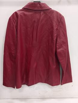 Worthington Red Leather Jacket Women's Size L alternative image