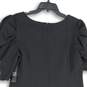 NWT New York & Company Womens Black Flutter Sleeve Back Zip Sheath Dress Size L image number 4