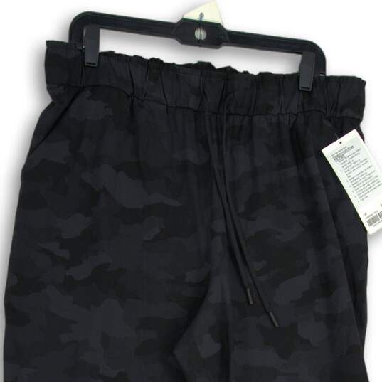 NWT Lululemon Womens Black Camouflage High Rise Drawstring Ankle Pants Size 14 image number 3