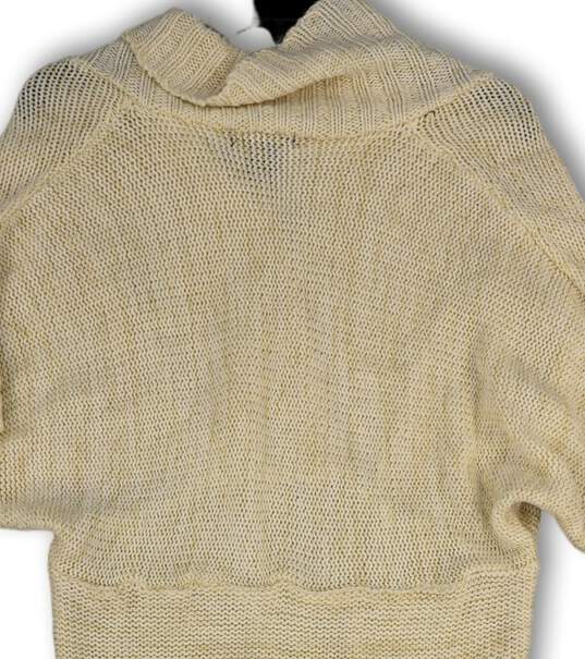 NWT Womens White Cable Knit Short Sleeve Collared Pullover Sweater Size XL image number 4