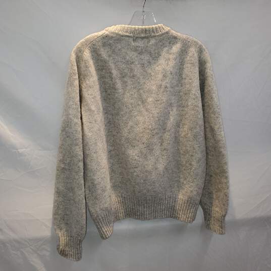 Heather Tweed Wool Shetland Pullover Sweater Size L image number 2