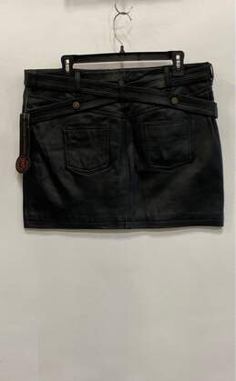 NWT Thalia Sodi Womens Black Genuine Lambskin Leather Mini Skirt Size 13/14 alternative image