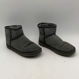 Ugg Australia Womens Mini II Gray Low Top Fur Lined Shearling Boots Size 6 alternative image