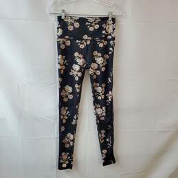 XS Size Black with Floral Pattern Activewear Pants