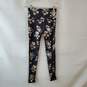 XS Size Black with Floral Pattern Activewear Pants image number 1