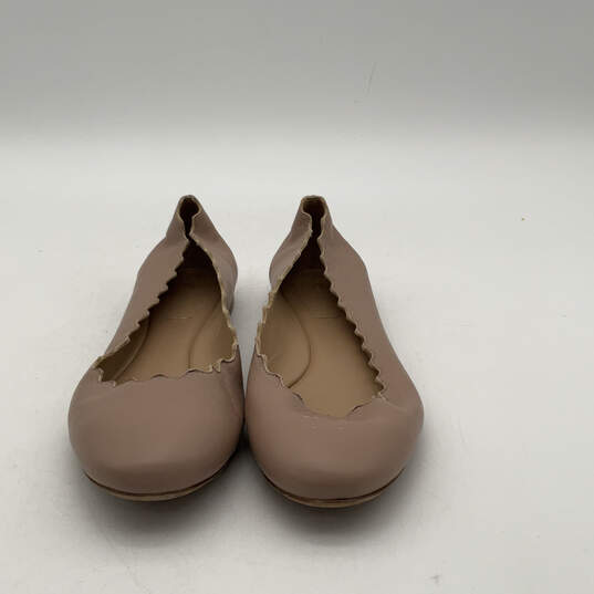 Womens Chloe Lauren Pink Leather Round Toe Slip-On Ballet Flats Size 37 image number 2