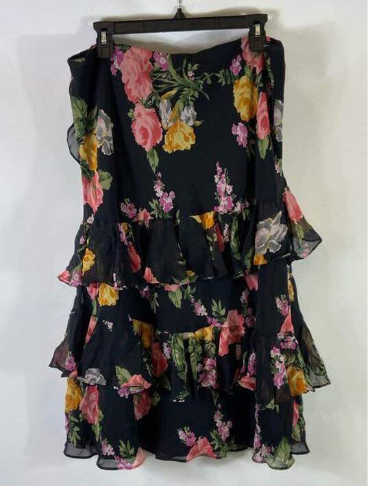Chaps Floral Tiered Ruffle Midi Skirt - Size Large image number 2