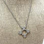 Designer Swarovski Silver-Tone Clear Rhinestone Pendant Necklace With Box image number 1