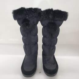 Coach Women's Theona Black Signature Jacquard Rabbit Fur Winter Boots Size 8B alternative image