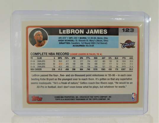 06-07 LeBron James Topps #123 Cavaliers Heat Lakers image number 2
