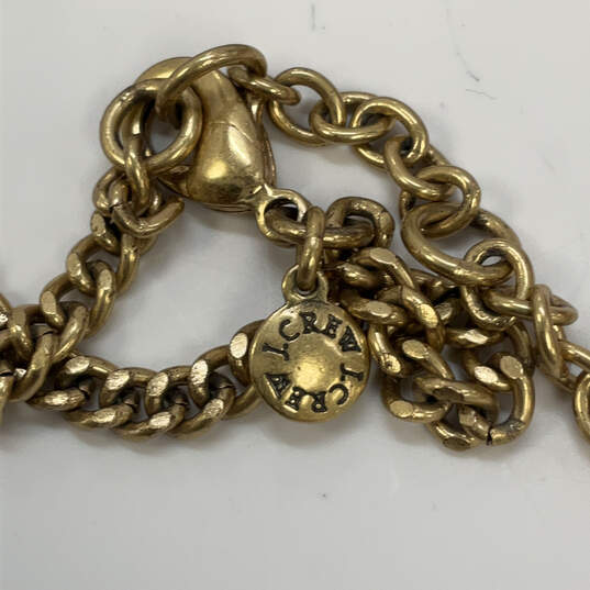 Designer J. Crew Gold-Tone Multicolor Stone Chain Statement Necklace image number 4