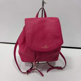 Kate Spade Pink Pebbled Leather Mini Bucket Backpack Purse