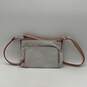 Tignanello Womens White Beige Leather Outer Pocket Zipper Crossbody Bag image number 2