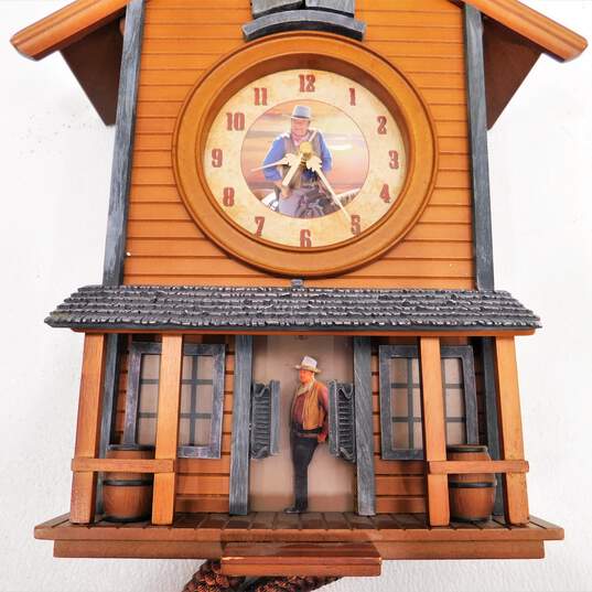 Bradford Exchange Western Legend John Wayne Cuckoo Clock image number 2