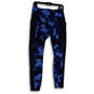Womens Blue Printed Flat Front Elastic Waist Pull-On Ankle Leggings Size MT image number 1