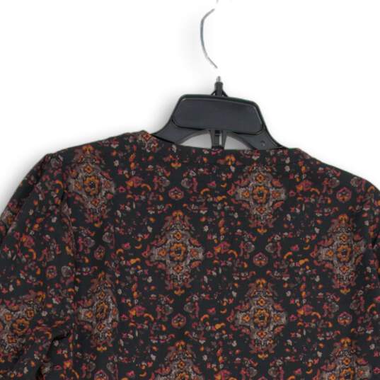 Maurices Womens Multicolor Printed Tie Neck Balloon Sleeve Blouse Top Size Large image number 4