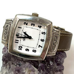 Designer Brighton Orchard Silver-Tone Engraved Adjustable Analog Wristwatch