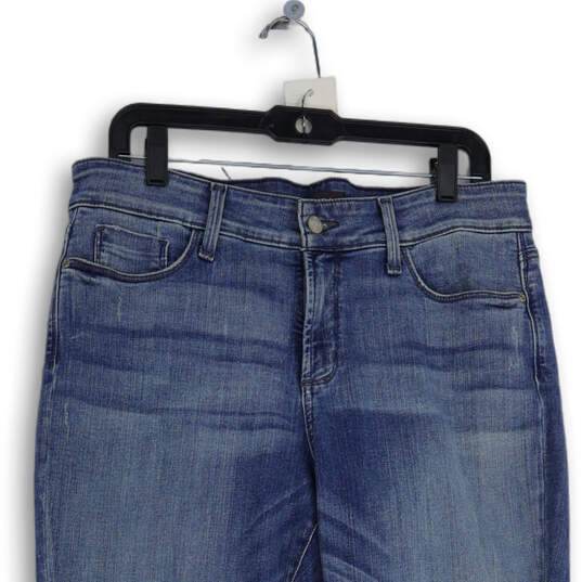 Womens Blue Denim Medium Wash Distressed Straight Jeans Size 12 image number 3