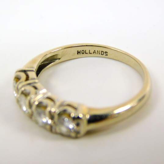 Vintage 14K White Gold 0.40 CTTW Diamond Four Stone Ring 2.5g image number 6