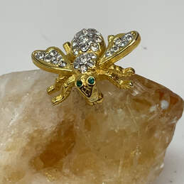 Designer Joan Rivers Gold-Tone Rhinestone Bee Shape Fashionable Brooch Pin