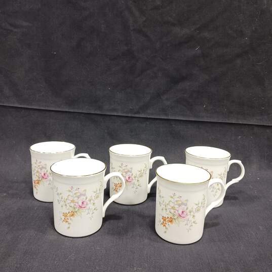 5 Crown Trent Staffordshire England Floral Fine Bone China Coffee Mugs Cups image number 1