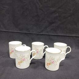 5 Crown Trent Staffordshire England Floral Fine Bone China Coffee Mugs Cups