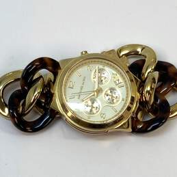 Designer Michael Kors MK-4222 Gold Tone Chronograph Analog Round Dial Wristwatch alternative image