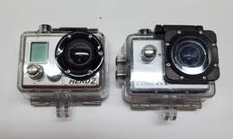 Set of 2 Sports Cam Activity Action Camera for Parts, Untested