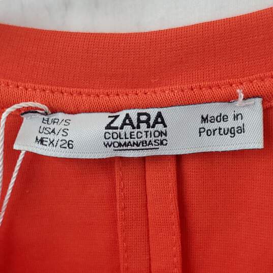 Zara Sleeveless Orange Sheath Dress Size S image number 3