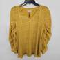 Calvin Klein Yellow V Neck Blouse image number 1