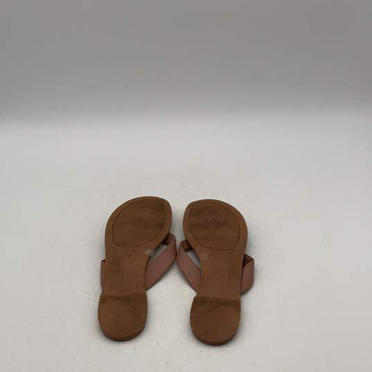 Womens Monroe Tan Leather Open Toe Slip-On Flat Thong Sandals Size 6 M image number 4