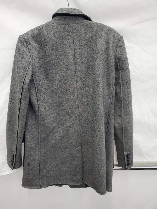 Men Banana Republic Grey DB Knit Long Line k Wool Coat Blazer Size-4 image number 2