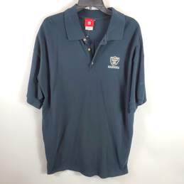 NFL Men Navy Blue Raiders Polo Shirt XL