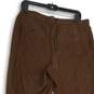 Ralph Lauren Womens Brown Striped Flat Front Straight Leg Ankle Pants Size 14 image number 4
