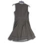 Womens Black Round Neck Sleeveless Back Zip Fit & Flare Dress Size 6P image number 2