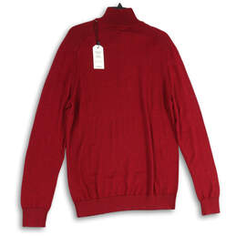 NWT Womens Red Mock Neck 1/4 Zip Long Sleeve Pullover Sweater Size Large alternative image