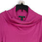 NWT Womens Pink Knitted Turtle Neck Long Sleeve Pullover Sweater Size M image number 3