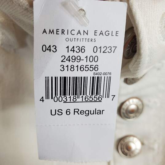 American Eagle Women White Denim Jeans Sz 6 NWT image number 5