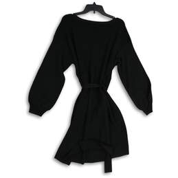NWT Lane Bryant Womens Black Long Sleeve Tie Waist Sweater Dress Size 18/20 alternative image