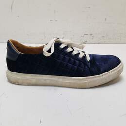 Kate Spade Fleet Navy Blue Velvet Quilted Lace Up Sneakers Women's Size 7 B