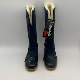 NWT Eddie Bauer Womens Navy Blue Black Rubber Round Toe Casual Snow Boots Size 7