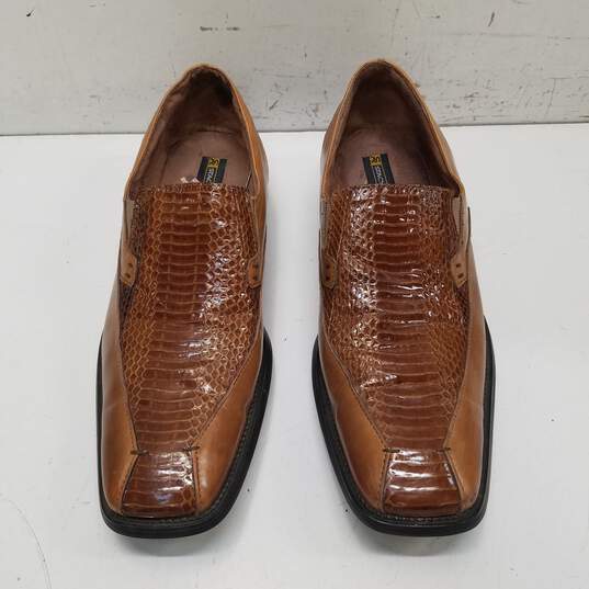 Stacy Adams Brown Genuine Snakeskin Leather Slip On Loafers Dress Shoes Men's Size 11 M image number 5