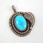 Southwestern Artisan 925 Sterling Silver Faux Turquoise Pendant 2.4g image number 4