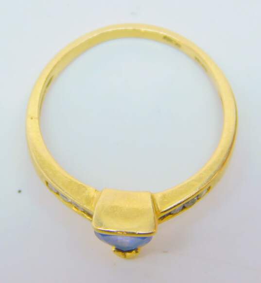Elegant 14K Yellow Gold Tanzanite & Diamond Accent Ring 2.0g image number 3