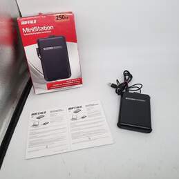 BUFFALO MiniStation TurboUSB 250GB Portable Hard Drive (HD-PF250U2/BK-US) - in original box - tested