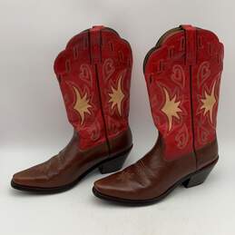 Ariat Mens Red Brown Pointed Toe Mid Calf Cowboy Western Boots Size 11